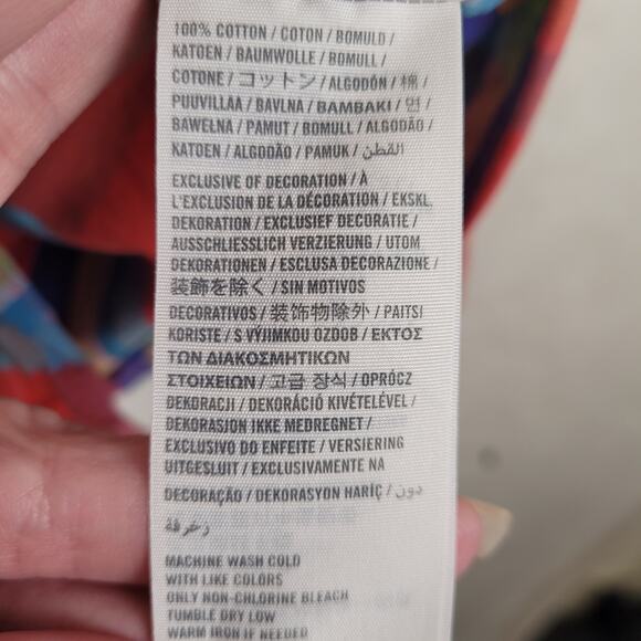 Hollister red madras plaid button up shirt Large long sleeve Preppy Dopamine - Picture 5 of 5